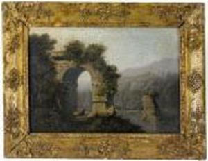 Paesaggio Lacustre Con Arco In Rovina