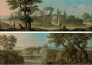 An Extensive Landscape With A Hunter by Paolo Anesi