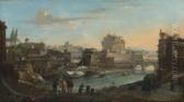 Rome: The Isola Tiburtina; And Rome: The Tiber With The Castelsant'angelo Beyond - view 1