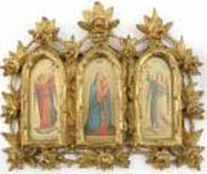 Mary And Jesus Flanked By Angels by Fra Angelico (Guido di Pietro)