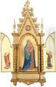 A Triptych With The Madonna And Child Flanked By Angels by Fra Angelico (Guido di Pietro)