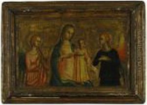 Madonna And Child With Archangels Gabriel And Michael by Fra Angelico (Guido di Pietro)