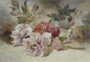 Still Life Of Raspberries Signed 3 X 4.25in by Helen Cordelia Coleman Angell