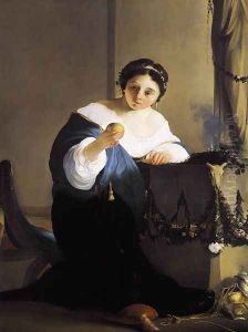 Cydippe with Acontius's Apple c. 1640 by Paulus Bor