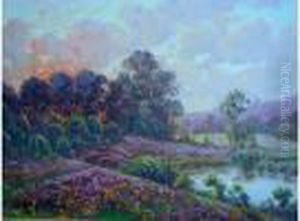 Les Bruyeres Pres Des Marais by Gaston Anglade