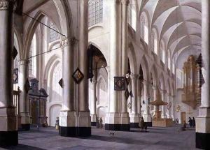 Interior of St. Laurenskerk, Rotterdam 1655 by Daniel de Blieck