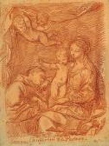 Vierge A L'enfant Avec Saint Antoine De Padoue