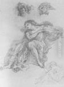 Recto: A Seated Man Playing 
Violin , Separate Studies Of The Man's Head And A Seated Man Seen In 
Profile; Verso: Study Of A Female Figure