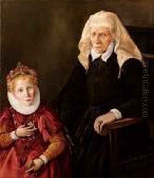 Anziana Donna Con La Nipote - view 1