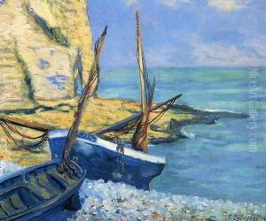 Boats at Etretat by Theodore Butler