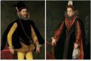 Portrait Of A Nobleman, 
Three-quarter Length Standing, Wearing A Ruff And A Hat, And Holding 
Gloves