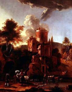 Italian Landscape with ruins