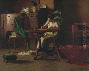 Woman Writing At A Table Woman Writing At A Table