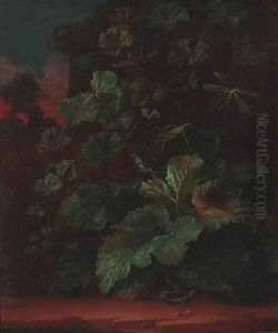 A thistle with butterflies by Abraham Jansz Begeyn