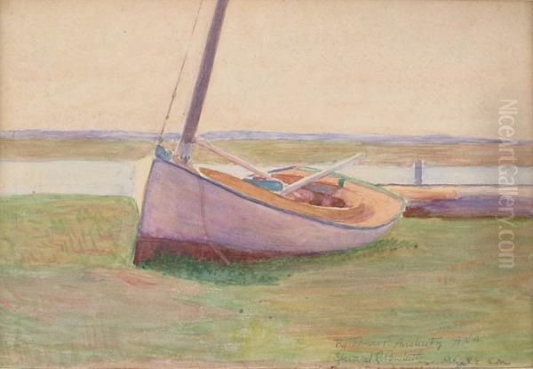 Boat And Evening Boating Scene: A Double-sided Work - view 1
