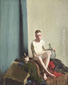 Anschutz , "a Portrait Of A Male Nude" by Thomas Pollock Anschutz