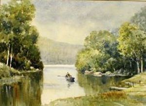 An Oarsman Rowing From The Jetty