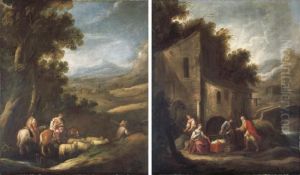 Jacob And His Household Journeying To Meet Esau