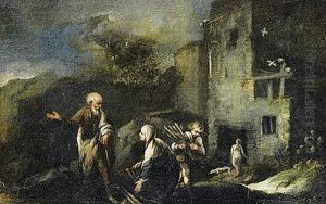 Abraham E Isaac Recogen Lena Para El Sacrificio