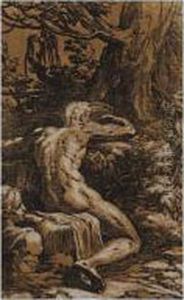Narcissus And Echo (b.xii, 148.13) by Antonio Da Trento