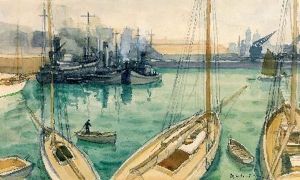 Bateaux Au Port by Louis Robert Antral