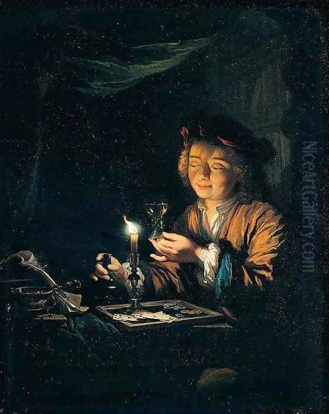 A Young Man Seated at a Table - view 1