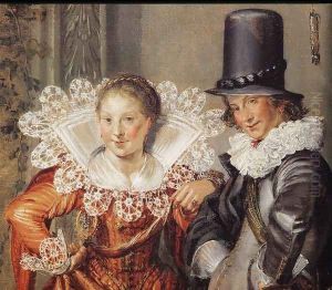 Elegant Courting Couples [detail #1] by Willem Buytewech