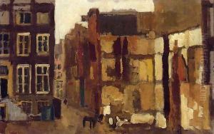 Afbraak hoek Wijde Steeg, Amsterdam by George Hendrik Breitner