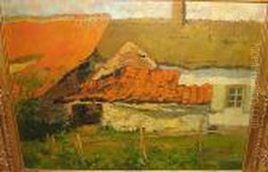 Oude Hoeve Met Rode Dakpannen. by Armand Apol