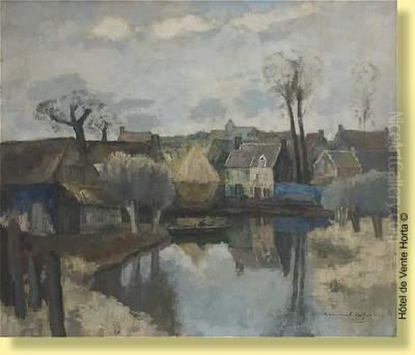 Pecheur Dans Sa Barque En Bordure De Village - view 1