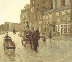 Rokin with the Nieuwezijdskapel, Amsterdam by George Hendrik Breitner