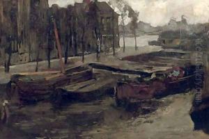 The Kalkmarkt in winter, Amsterdam by George Hendrik Breitner