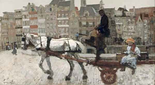 Vrachtwagen, Rokin a horsedrawn cart on the Rokin, Amsterdam - view 1