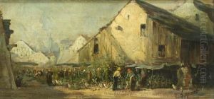 Markttreiben In Einer Stadt by Georges Appert