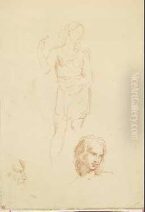 Studio Di Figura In Piedi E Studi Di Teste by Andrea, the Elder Appiani