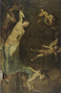 Diana Resting After The Hunt With Cupid And Putti by Andrea, the Elder Appiani