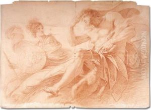 Athena And Zeus Seated In The Clouds by Andrea, the Elder Appiani