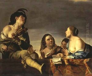 Merry Company with a Violinist by Jan Gerritsz van Bronchorst