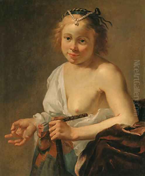 A courtesan with a lute - view 1