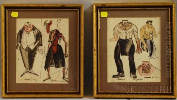 Two Framed Paris Costume Designs. - view 1