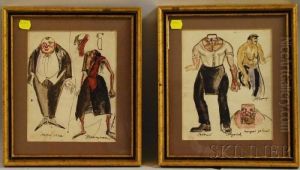 Two Framed Paris Costume Designs. by Alexis Pawlowitsch Arapoff