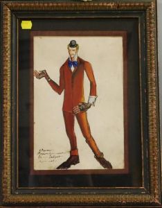 Costume Design (blue Bow Tie). by Alexis Pawlowitsch Arapoff