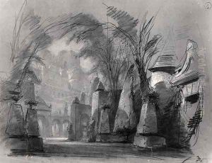 Set design for 'Les Burgraves' (1843) by Louis Boulanger