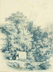 Damas Junto Al Rio by Joaquin Araujo Y Ruano