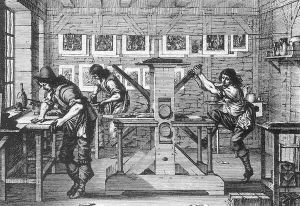 A Printer's Workshop c. 1642 by Abraham Bosse
