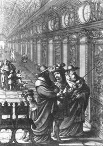 Roger Showing a Gallery of Paintings to Several Cardinals, 1656 by Abraham Bosse