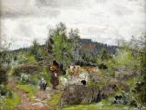 Landskap Med Figur Och Boskap thumbnail
