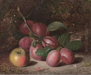 Plums And An Apple, On A Mossy Bank