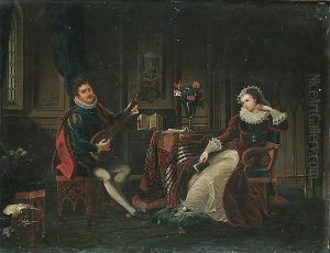 Mary Queen Of Scots, With Her Lover Rizzio by James Archer