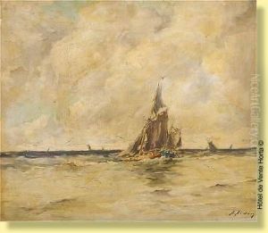 Voiliers De Pecheur En Mer Du Nord by Henri Arden